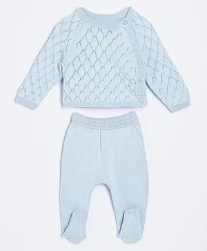 ToffyHouse Full Sleeves Top and Bottomwear/Co-ord Set - Sky Blue