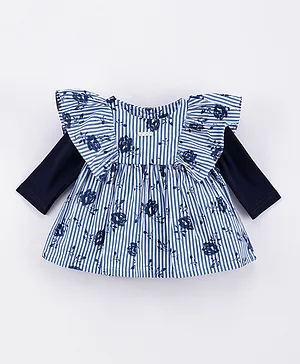 ToffyHouse Frocks with Full Sleeves Inner Tee - Navy