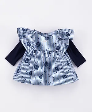 ToffyHouse Frocks with Full Sleeves Inner Tee - Navy