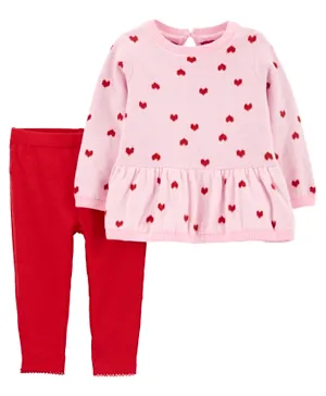 Carter's 2-Piece Heart Sweater & Pants Set - Pink