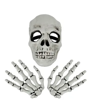 Party Magic Halloween Skull Mask & Hands Set