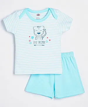 Zero Half Sleeves T-Shirt and Bottomwear - Light Blue
