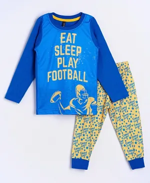 Game Begins Full Sleeves T-Shirt and Bottomwear - Royal Blue