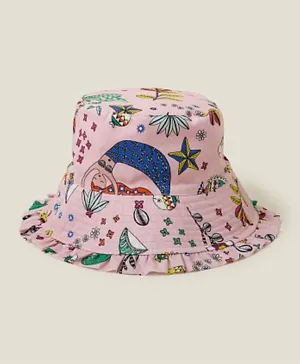مونسوون تشيلدرن - قبعة مزينة بطبعات حورية البحر - وردي