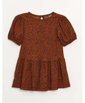 LC Waikiki All Over Leopard Print Dress - Brown
