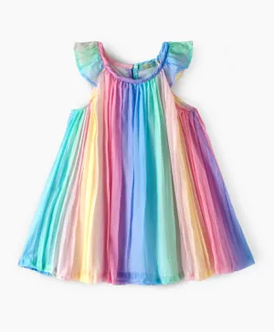 Plushbabies Pleated Rainbow Dress - Multicolor