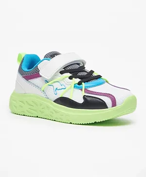 Kangaroos  Colourblock Sports Shoes With Hook And Loop Closure - Multicolor