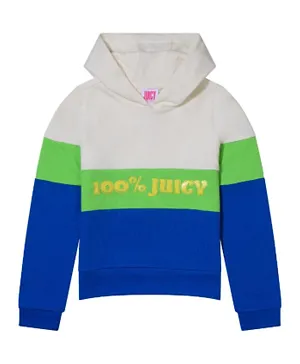 Juicy Couture Graphic Cut & Sew Hoodie - Blue/Grey/Green