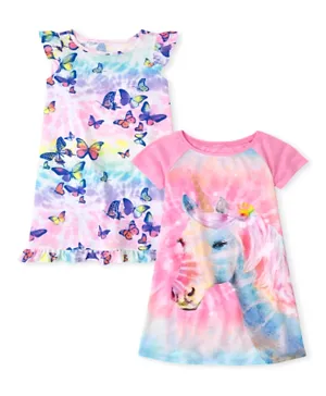 The Children's Place 2 Pack Unicorn Butterfly Nighty - Multicolor
