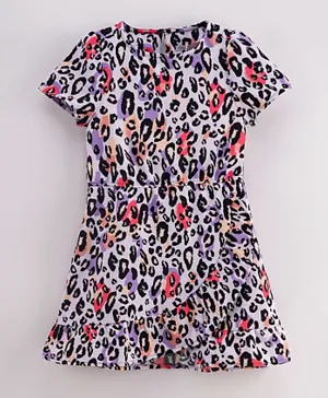 Only Kids Leopard Printed Dress - Thistle