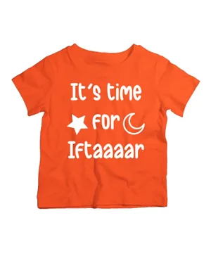Twinkle Hands Its Time For Iftar T-Shirt - Orange