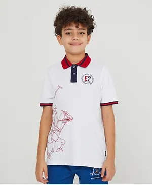 Beverly Hills Polo Club Embroidered Polo Shirt - White
