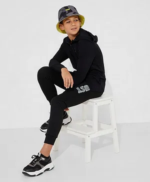 Neon Regular Hooded Jacket - Black