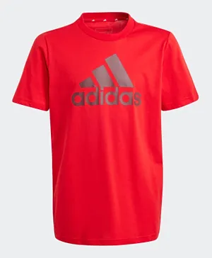 adidas Essentials Big Logo Cotton Graphic T-Shirt - Red