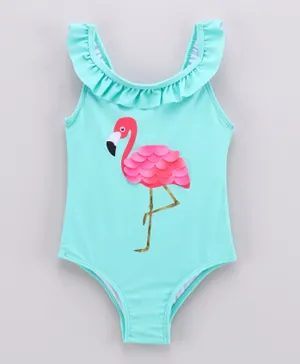 Minoti Girls Flamingo Swimsuit - Mint