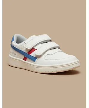 Lee Cooper Panelled Sneakers With Velcro Closure  - White