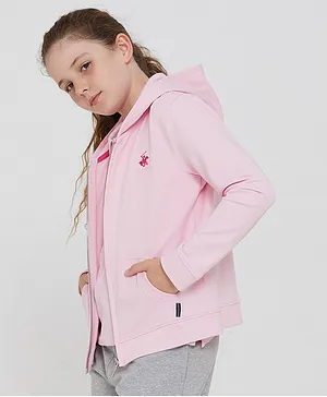 Beverly Hills Polo Club ZIP-THRU HOODIE-LIGHT PINK