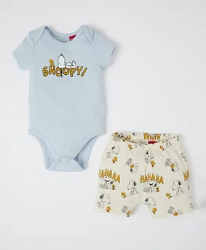 DeFacto Snoopy Bodysuit with Shorts - Blue