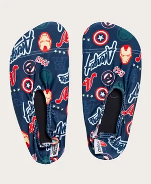 Coega Sunwear Avengers Stickers Printed Pool Shoes - Navy