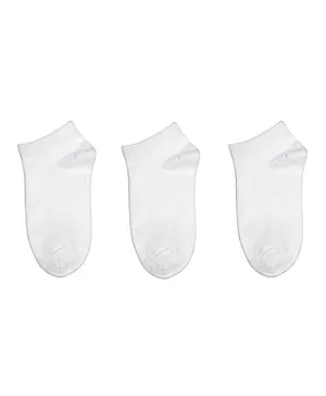 Genius 3 Pack Trainer Ankle Length Socks - White