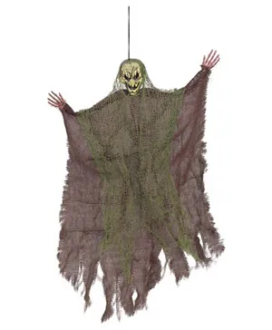 Party Centre Scarecrow Scary Medium Hanging Decoration Grey & Green - 60.96 cm