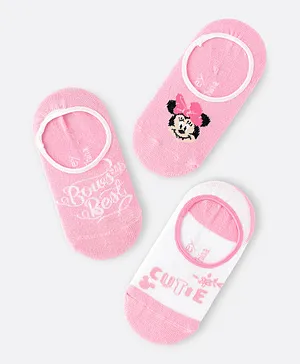 Disney 3 Pack Minnie Mouse No Show Socks - Multicolor