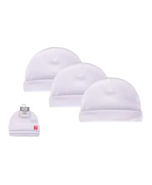 Hudson Childrenswear 3 Pack Cotton Caps - White
