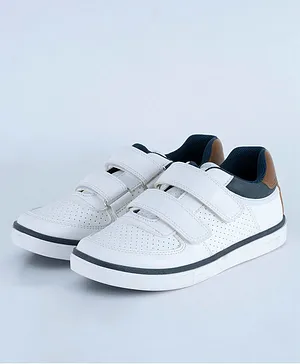 Just Kids Brands William Double Velcro Life Style Casual Shoes - White