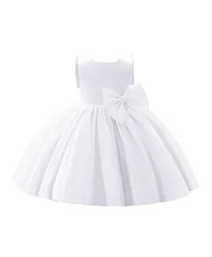 فستان كيانا المزين بربطة من دي دانيلا - أبيض