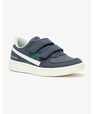 Lee Cooper Panelled Sneakers With Velcro Closure  - Navy