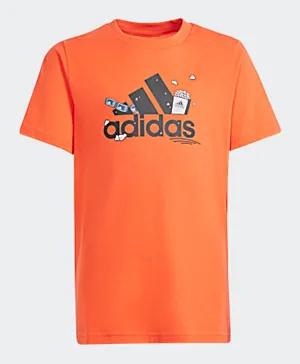 adidas Junior Brand Love Graphic T-Shirt - Orange