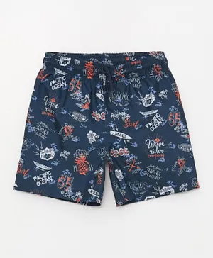 LC Waikiki Pacific Ocean Printed Swim Shorts - Blue