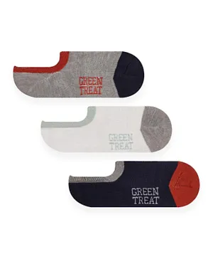 GreenTreat 3 Pack Bamboo Knitted Socks - Grey/Navy Blue/White