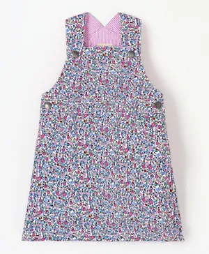 JoJo Maman Bebe Floral Dungaree Dress - Multicolor