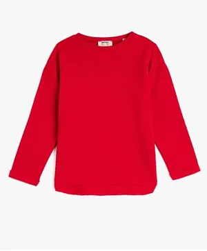 Koton Solid Sweatshirt - Red