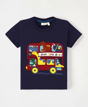 JoJo Maman Bebe Dino Bus T-Shirt - Blue