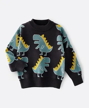 Babyqlo Dino Printed Sweater - Multicolor