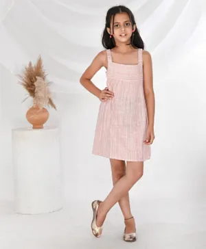 Babyqlo Singlet Style Striped Dress - Pink