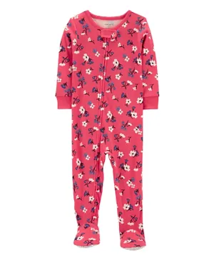 Carter's 1-Piece Floral 100% Snug Fit Cotton Footie PJs - Pink