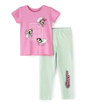 UrbanHaul X Warner Bros Powerpuff Girls Pyjama Set - Pink and Green
