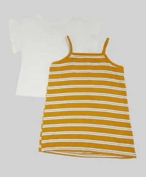 Zarafa Round Neck T-shirt With Strappy Dress - Multicolor