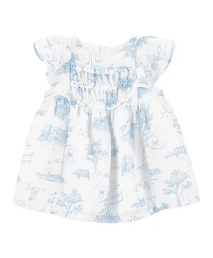 Carter's Toil Print Crepe Dress - Blue