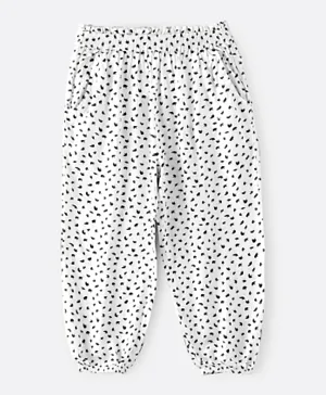 Jelliene All Over Printed Pants - White