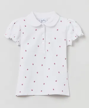 OVS Strawberry Polo T-Shirt - White