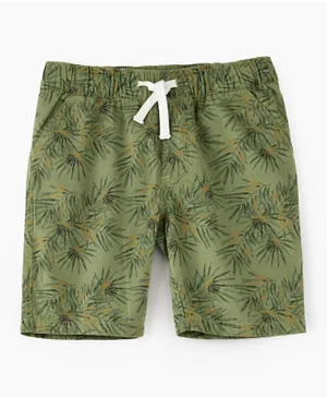 Jam Leaves Printed Shorts - Green
