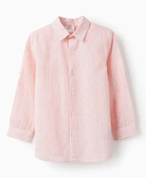 Zippy Classic Striped Full Sleeves Shirt - Pink