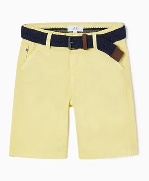 Zippy Shorts With Belt - Yellow