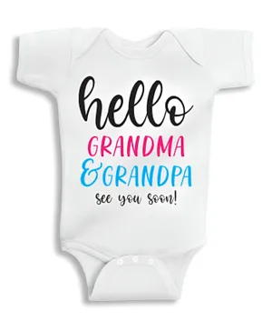 Twinkle Hands Hello Grandma & Grandpa Onesie - White