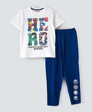 UrbanHaul X Marvel Avengers Pyjama Set - White & Blue