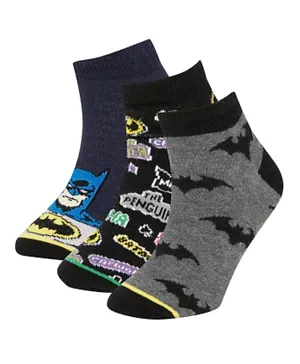DeFacto 3 Pack Batman Low Cut Socks - Multicolor